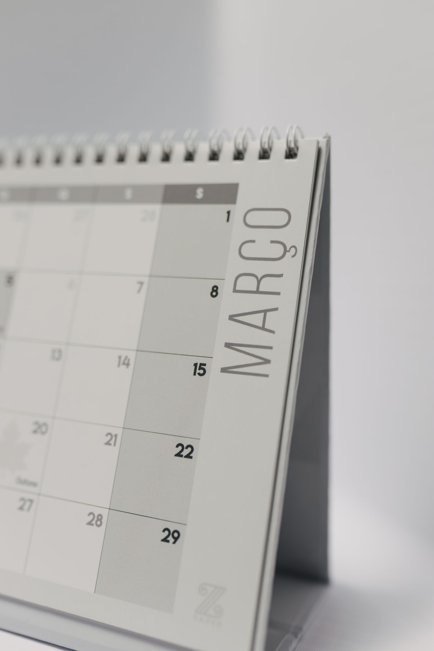台历上的月份页面